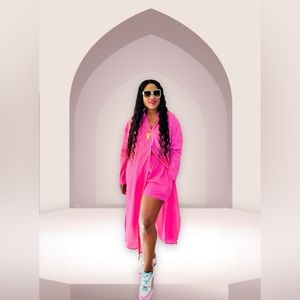 Stylish 2 Piece Pink Tunic Set. Absolute Vacation/Summer Staple.You’ll love it.